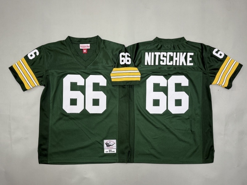 Youth Green Bay Packers #66 Nitschke Green Throwback Limited Nike NFL Jersey 01->youth nfl jersey->Youth Jersey